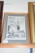 PRINT OF NORWICH CATHEDRAL BY F MASTERS