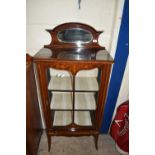 EDWARDIAN INLAID MAHOGANY CHINA CABINET, WIDTH APPROX 61 CM