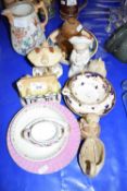 MIXED LOT: ENGLISH CERAMICS INCLUDING TWO PASTILLE BURNERS
