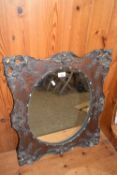 ORNATE EARLY 20TH CENTURY FRAME WITH INSET MIRROR APPROX 66X54CM