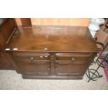 DARK ERCOL SIDE CABINET WITH TWO DOORS AND TWO DRAWERS