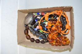 BOX CONTAINING QUANTITY OF NECKLACES AND OTHER COSTUME JEWELLERY