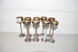 QUANTITY OF ART NOUVEAU SMALL VASES OR CANDLE HOLDERS POSSIBLY WMF