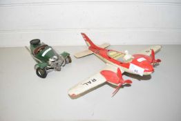 MODEL AEROPLANE AND TOY TIN CAR