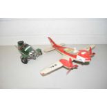 MODEL AEROPLANE AND TOY TIN CAR