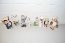 GROUP OF CERAMIC SCULPTURES AND STAFFORDSHIRE FIGURE