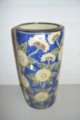 POTTERY UMBRELLA STAND WITH FLORAL DESIGN