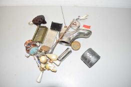BAG CONTAINING QUANTITY OF COSTUME JEWELLERY, SHELLS AND OTHER ITEMS