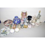 MIXED LOT: ENGLISH AND CONTINENTAL CERAMICS, TOGETHER WITH A CANTONESE VASE