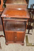SMALL MAHOGANY POT CUPBOARD WITH APPROX 49 CM