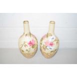 PAIR OF ROYAL BONN VASES DECORATED IN WORCESTER STYLE WITH FLOWERS