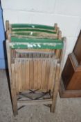 SIX VINTAGE BLOOMFIELD WOODEN FOLDING CHAIRS
