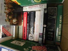 One box of books war interest to include the Boer War, Folio Society and various others