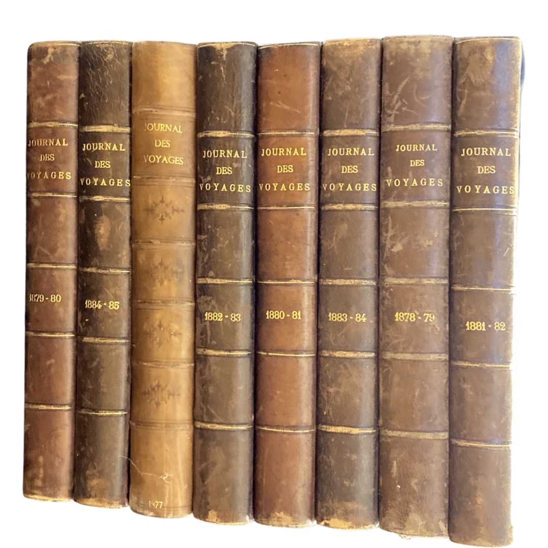 JOURNAL DES VOYAGESET DES AVENTURES DE TERRE ET DE MER, July 1877-June 1885 in 8 bound volumes, each
