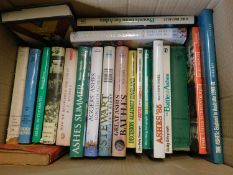Two boxes of books cricket interest