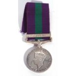 George VI GSM with clasp for Palestine, named to 5881473 Pte J W Collen, North NR