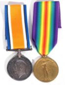 WWI British medal pair- war medal + victory medal to 19152 Pte C.Binns York Regt