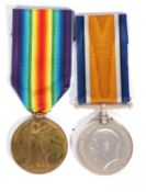 WWI British medal pair - war medal, victory medal to79921 SJT DK Knights MGC