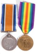 WWI British medal pair, war medal, victory medal to 27138 PTE LR Peter MGC