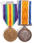 WWI British medal pair - war medal, victory medal to 71208 PTW W Watson RAMC