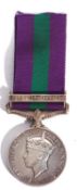 George VI GSM with Palestine 1945-48 clasp 19123957 PTE E Bacon MX