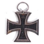 WWI Imperial German Eisernes Kreus II Klaske Iron Cross 2nd Class 1914, lacking ribbon, stamped to