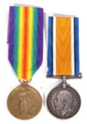 WWI British medal pair - war medal and victory medal to 494904 PTE J Carpenter 13th London Regiment