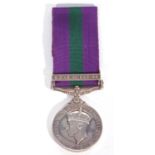 George V GSM with SE Asia 1945-46 Clasp, name worn, inscribed 'Capt D Wa.... RA