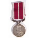 George V Army Mertorious service medal, 3rd type ribbon to T-22120 SJT AH Peake 3/D TN ASC