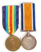 WWI British medal pair - war medal, victory medal to 481192 PTE S Walker RAMC