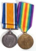 WWI British medal pair - war medal, victory medal to 46731 PTE Robert Campbell, Manchester Regiment