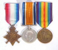 WWI British medal trio: 1914-15 star, war medal, victory medal 3343 GNR H Summers RFA
