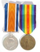 WWI British medal pair - war medal, victory medal to 40050 PTE EL Jones, Royal Welsh Fusiliers