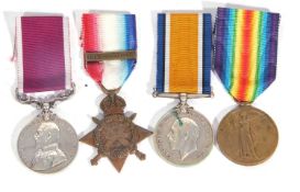 WWI British medal group of 4 to include 1914 star with 5th August - 22 Nov 1914 clasp, 1914-18 War