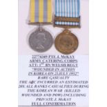 Korea pair comprising ERII Korea Medal and UN Korea Medal 22774349 Pte J McKay Armoury Catering