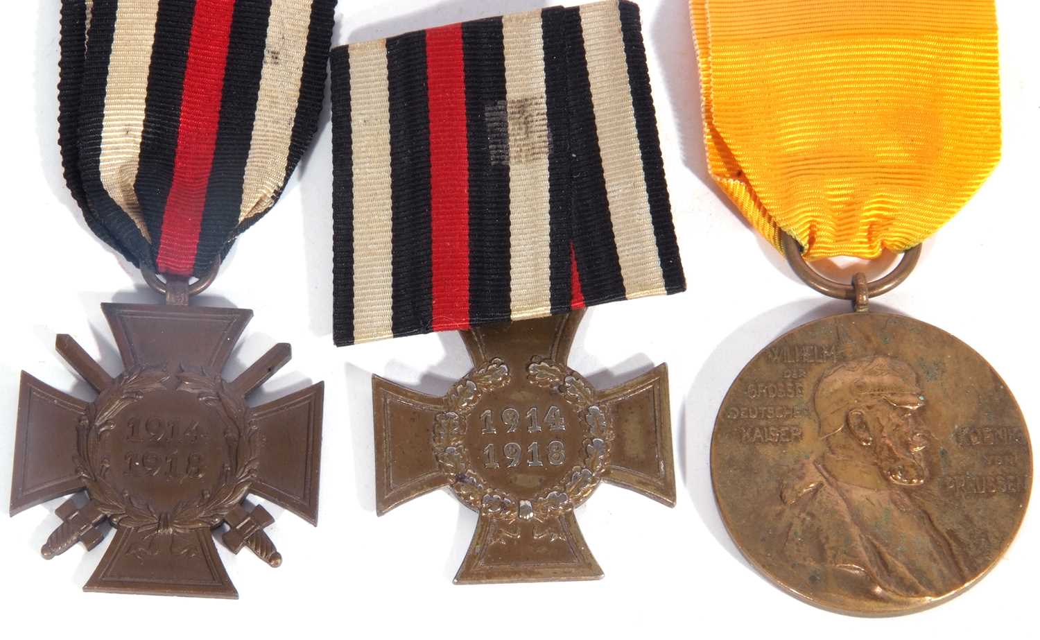 3 x Imperial German WWI medals to include 2 x 1914-18 medals, and Prussian Kaiser Wilhelm 1897 - Image 2 of 4
