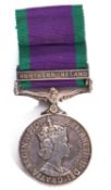 ERII CSM with clasp Northern Ireland named to 24299367 Gnr G E Horne RA with original box of issue