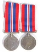 Two named South African 1939-45 medals to C304296 D Jacobs and 40709 J J F Bruwer