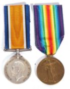 WWI British medal pair - war medal, victory medal to 10113 PTE FJ Willmott HAC, INF