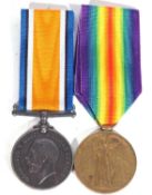 WWI British medal pair - war medal, victory medal to 316214 PTE A Day, Northumberland Fusiliers