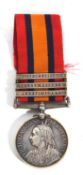 Victorian Queens South Africa medal with relief of Ladysmith to Tugela Heights and Cape Colony, to