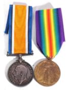 WWI British medal pair, war medal, victory medal to 98456 AJT AW Law MGC