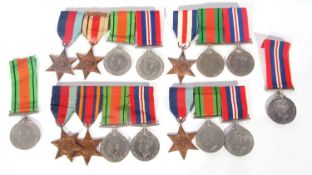 Quantity of 4 WWII British campaign medal groups; France and Germany: defence medal, 39-45 medals,