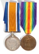 WWI British medal pair - war medal, victory medal to 65976 PTE A Lewis, Machine Gun Corps