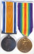 WWI British medal pair - war medal, victory medal to CPL H Ellard ASC promoted by Acting Quarter
