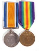 WWI British medal pair - war medal, victory medal to G-10845 PTE D Cronin, Queens Regiment