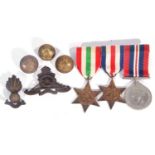 3 x British WWII medal pairs: Italy star, defence medal; defence medal and 1939-45 medal; 1939-45