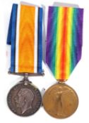 WWI British medal pair - war medal, victory medal to 2893 PTE W Johnson 1/5 Lancs Regiment