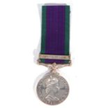 ERII General Service medal with clasp for South Arabia, named 23733573 L/Cpl G K J Collinge REME