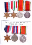 Quantity of WWII campaign medals to African recipients to include group of 3 to I Felix to include